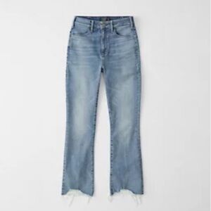 Abercrombie Simone High Rise Ankle Flare Light Wash Size 26